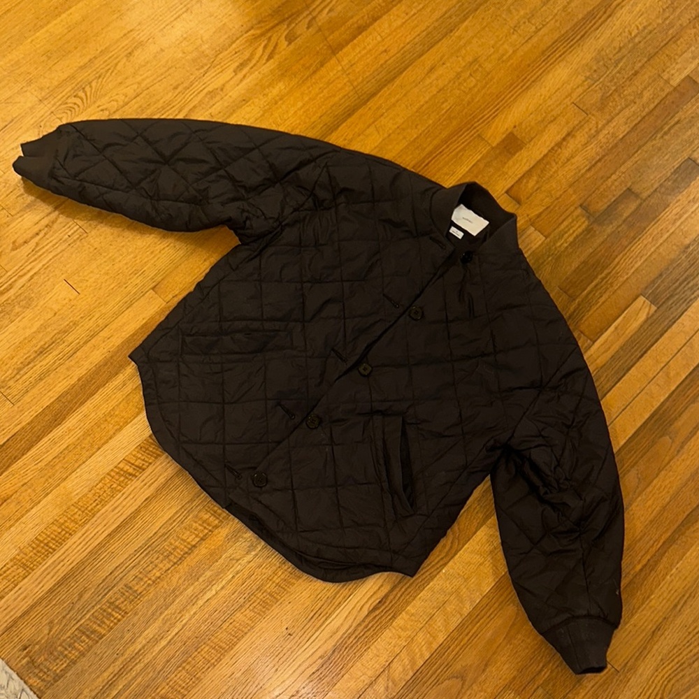 Aritzia Black Diamond-Pattern Puffer Jacket